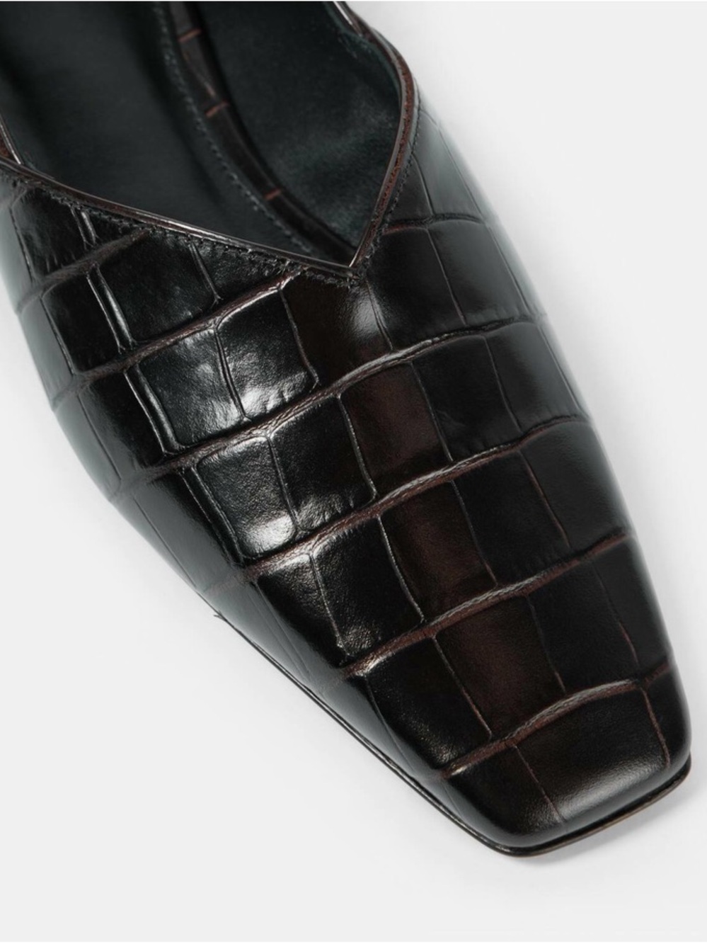 NIB TOTEME Croc Embossed Leather Ballet Flats Black EU 38 / US 7.5-8 - Picture 4 of 7